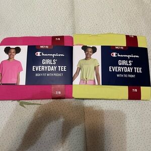 Champion Girls' Everyday Tee Sz 7/8 nwt 2 pack green and pink save on shipping